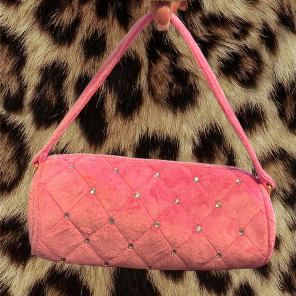 Y2K Pink Quilted Bedazzled Handbag